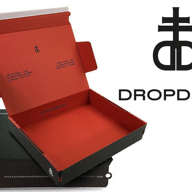 Drop Dead fashion packaging postal boxes for clothes Drop dead clothing postal fashion mailboxes postal packaging cardboard box Fashion mailboxes postal packaging dropdead Beautiful Fashion mailboxes postal packaging dropdead custom printed