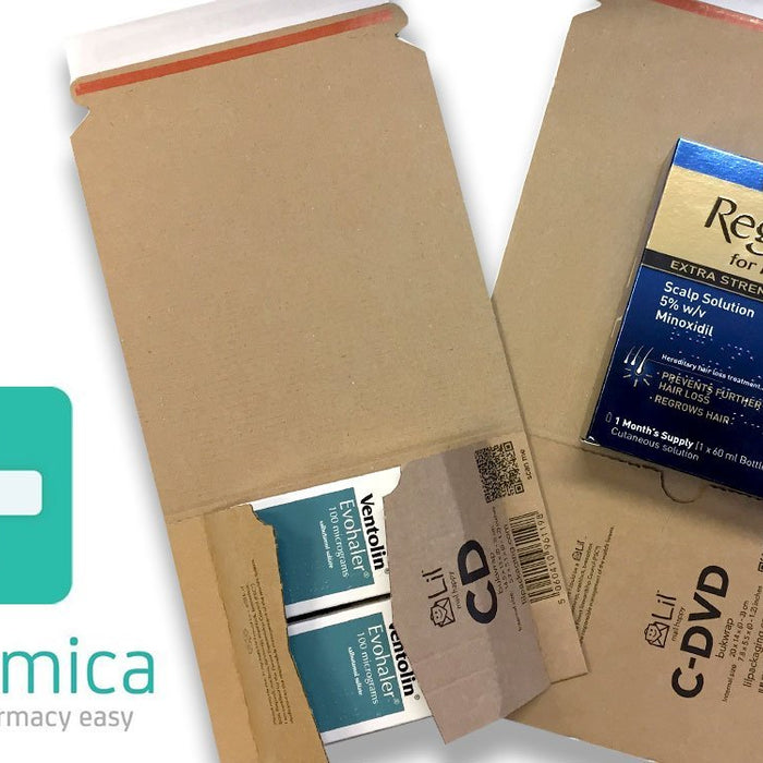 Postal packaging designed for Online pharmacy orders 